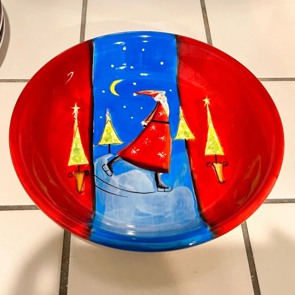Certified International  Santa On Ice 9" Bowls